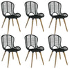 Dining Chairs 6 pcs Black Natural Rattan