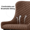 Pair of 2 Dining Chairs Office Chairs Brown Faux Leather Diamond Chairs Padded