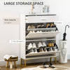 Shoe Storage Cupboard with 2 Flip Doors and Sliding out Drawer, White