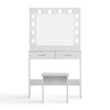 Dressing Table With Hollywood Mirror Stool 2 Drawers Bedroom Makeup Desk Modern