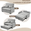 2 Seater Sofa Bed, Convertible Bed Settee Fabric Loveseat Sofa Couch, Grey
