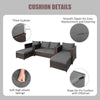 5-Piece Outdoor Patio Conversation Set Loveseat and 2 Ottoman