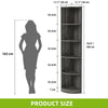 5-Tier Corner Bookshelf, 30x30x180cm Wooden Shelf for Living Room, Office