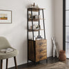 3 Drawers 4 Shelves Tall Ladder Shelf Bookcase Bookshelf Storage Display Rack UK