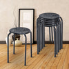 6X Stackable Round Steel Stools Backless Nesting Stool Black Flexible Seating