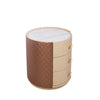 Leather Storage Cabinet Floor Standing Round Cupboard Bedside Table Nightstand