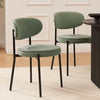 Dusk Mia Sage Green Matte Velvet & Black Metal Set of 2 Dining Chairs RRP £