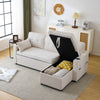L-Shaped Sofa Bed 3 Seater Couch Pull Out Sectional Couch Bed Corner Sofa Beige