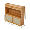 Bamboo Wood Storage Cupboard Cabinet Side Table with Rattan Doors Drawer Shelf
