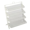 4-Layer Retail Shelve Shop Display Rack Metal Storage Stand Goods Showcase White