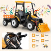 12V Battery Powered Kids Ride on Tractor Trailer 2-in-1 Electric Ground Loader