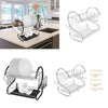 Multifunctional S-shaped Dual Layers Dish Drainer Holder Plate Rack Kitchen Sink