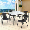Glass Patio Coffee Dining Table Square/Round Stand Outdoor Garden Dinner Bistro