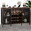 Rengue Liquor Cabinet Industrial Wine Bar Cabinet for Liquor and Glass for Home