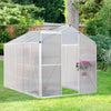 Greenhouse Garden Shed Polycarbonate Walk-In Aluminium Grow House Slid Door Base