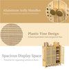 6 Tier Bamboo Shoe Cabinet Cupboard Storage Rack w/ 3 Doors for Hallway Entryway