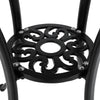68cm Round Garden Dining Table with Parasol Hole Cast Aluminium for 2-4 Person