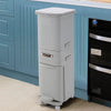 Kitchen Rubbish Waste Bin Recycling Dual Multi Compartment Pedal Dustbins Wheels