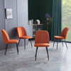 Set of 2,4,6 Velvet Suede Dining Chairs Upholstered seat Ergnomic with Metal Leg