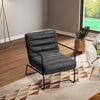 Upholstered PU Faux Leather Accent Armchair Lounge Chair Metal Frame Brown/Black