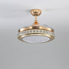 42" Invisible Ceiling Fan with Chandelier Light Remote Control 3 Colour Changing