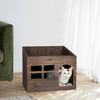Wooden Cat House Pet Home Cat Cave Outdoor Backyard Shelter Garden Shelf Table