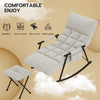 Relax Rocking Chair Adjustable Armchair w/Footstool, Reclining Chair w/Storage