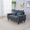2 Seater faux leather/Linen Fabric Love Seat Sofa Armchair with Footstool Couch