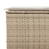 Garden Sofa Set 5 Piece with Cushions Couch Beige Poly Rattan Acacia