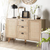 Rattan Cabinet Sideboard Buffet Storage Cabinet with Doors Drawers Living Room