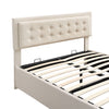Ottoman Storage Gas Lift Bed Upholstered 4ft6 Double Bed Frame with Drawer Cream