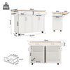 Kitchen Island Rolling Trolley Storage Cabinet with 2 Drawers & Wood Effect Top