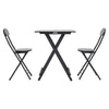 Folding Table Chair Patio In/Outdoor Furniture Wood Coffee Drink Desk Metal Legs