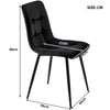 Dining Table Set With 4 Pcs Black Velvet Chairs Kitchen Dining Room Furniture