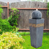 Electric Garden Water Feature Fountain with 6 LED Lights Outdoor Statue Decor
