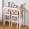Breakfast Bar Table & 2 Chairs Set Pine Wood Kitchen Living Room Wall Side Unit