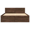 Bed Frame with Headboard Brown Oak 140x200 Engineered Wood P4L5