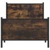 Metal Bed Frame with Headboard and Footboard Smoked Oak 80x200 Y8W8