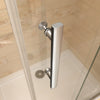 800x800 Shower Enclosure 6mm Glass Pivot Door+Side Panel+ Stone Tray FREE Waste