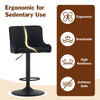 2x 360° Swivel Bar Stool Velvet Breakfast Pub Chair Gas Lift Stool with Backrest