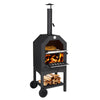 3-Tier Outdoor Garden Pizza Oven w/ Chimney Freestanding Charcoal BBQ Grill