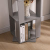 Rotatable 6 Tier Slim Corner Cabinet Bookcase Bookshelf Living Room Bedroom Grey