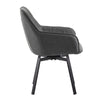 2xSwivel Dining Chairs Faux Leather Padded Seat Dining Room Kitchen Grey