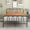 Double Size Metal Bed Frame with Headboard & Footboard Easy Assembly Black