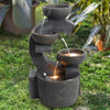 Outdoor Electric Water Fountain Feature with LED Lights Garden Statue Home Decor