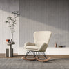 Sherpa Fleece Wing Back Armchair Rocking Sofa Lounge Chair Recliner Rocker Chair