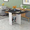 Kitchen Mobile Drop Leaf Dining Table Folding Desk Storage Open Shelves On Wheel