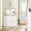 Slim White Shoe Rack Cabinet with 4 Flip Drawers – Space Saving 105x24x83cm