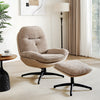 Home Office Swivel Chair Chenille Recliner Sofa Chairs Lounge Armchair Footstool