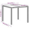 Poly Rattan Garden Table 90x90x75 with Tempered Glass - Grey, H6C5